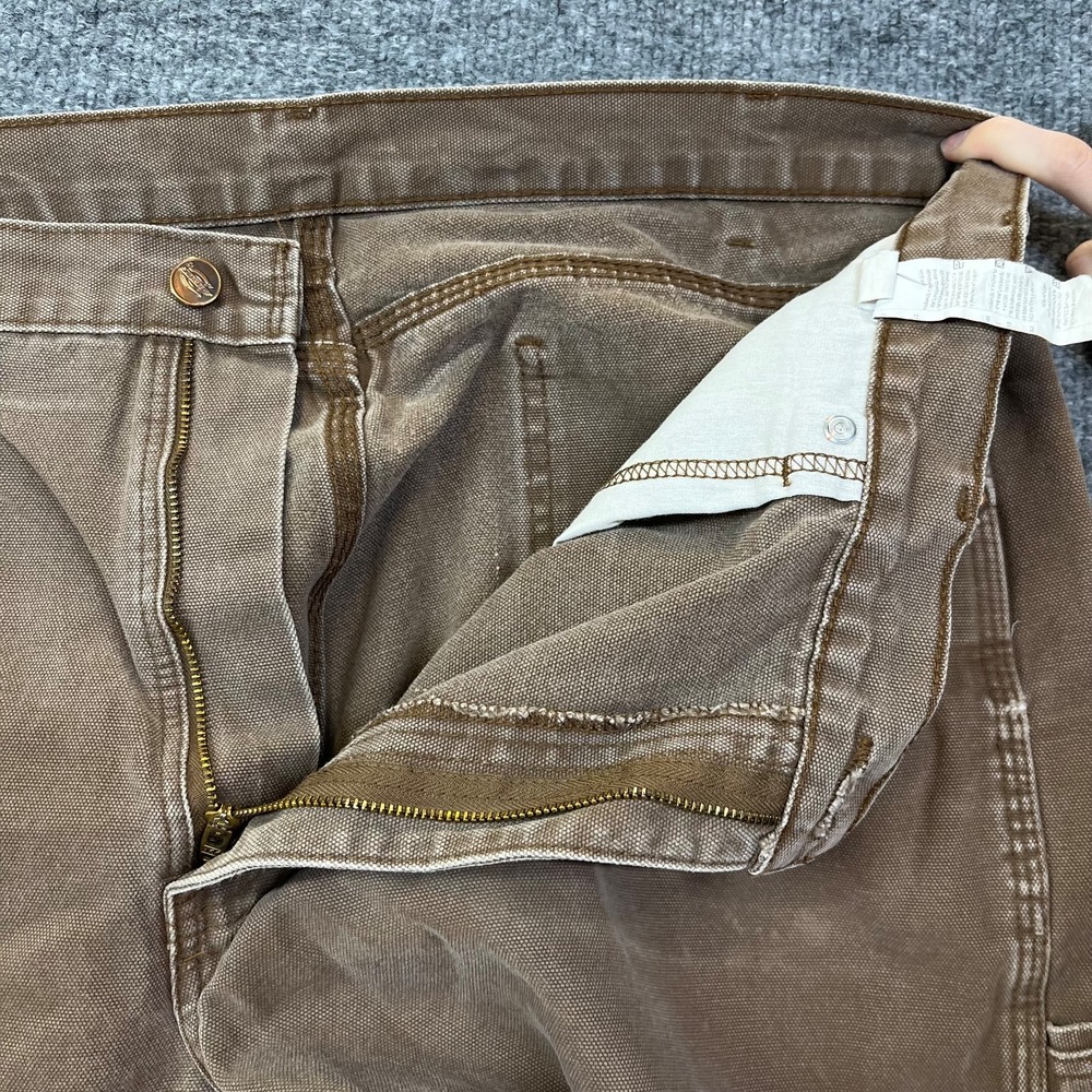 Dickies Carpenter Pants Men's Brown Canvas High Rise Relaxed Workwear - 38X29.5 - Picture 9 of 16